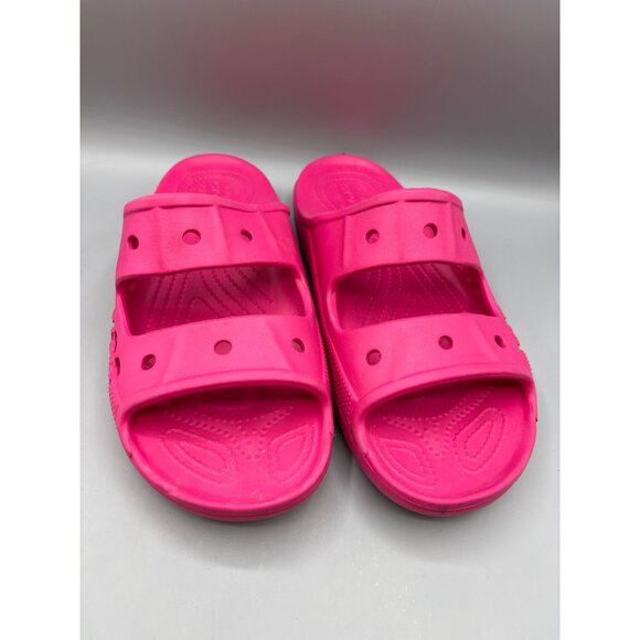 Crocs Slide Sandals Womens Size 11 Pink Comfort Slip On - Picture 2 of 4